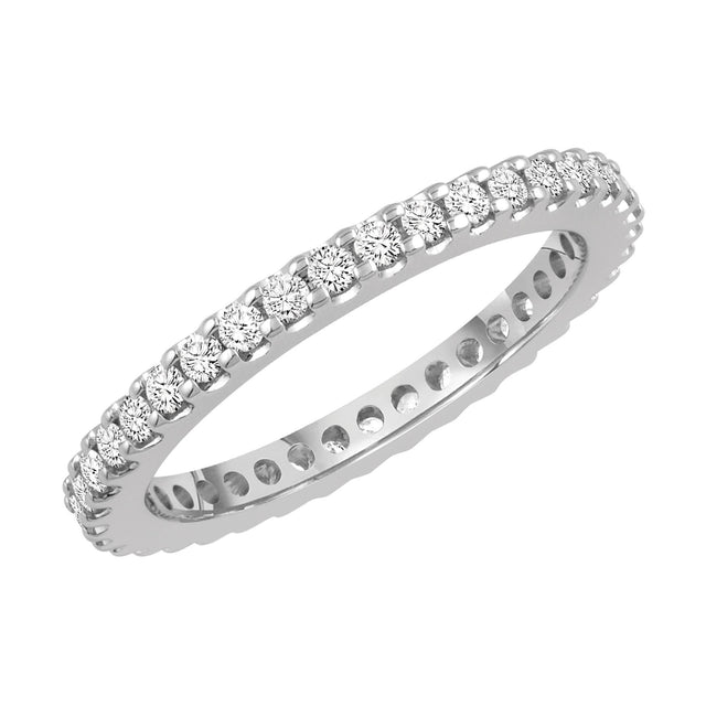 Platinum Prong Set Round Diamond Eternity Band 1/2ctw