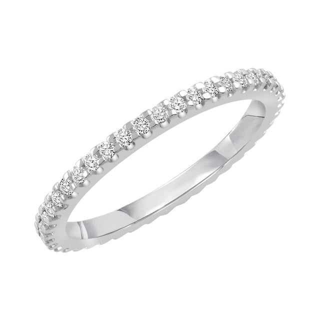 Platinum Prong Set Round Diamond Eternity Band 1/3ctw
