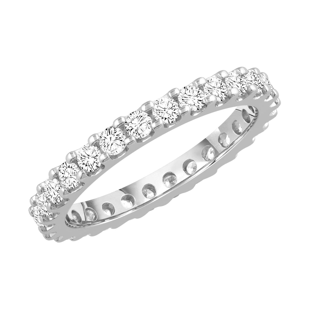 Platinum Prong Set Round Diamond Eternity Band 1ctw