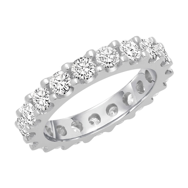 Platinum Prong Set Round Diamond Eternity Band 2 1/2ctw