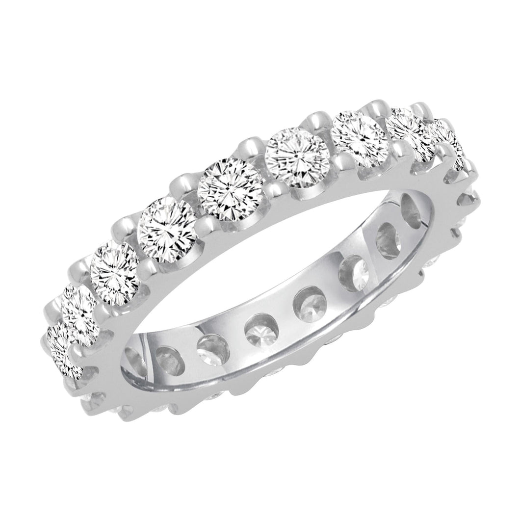 Platinum Prong Set Round Diamond Eternity Band 2 1/2ctw