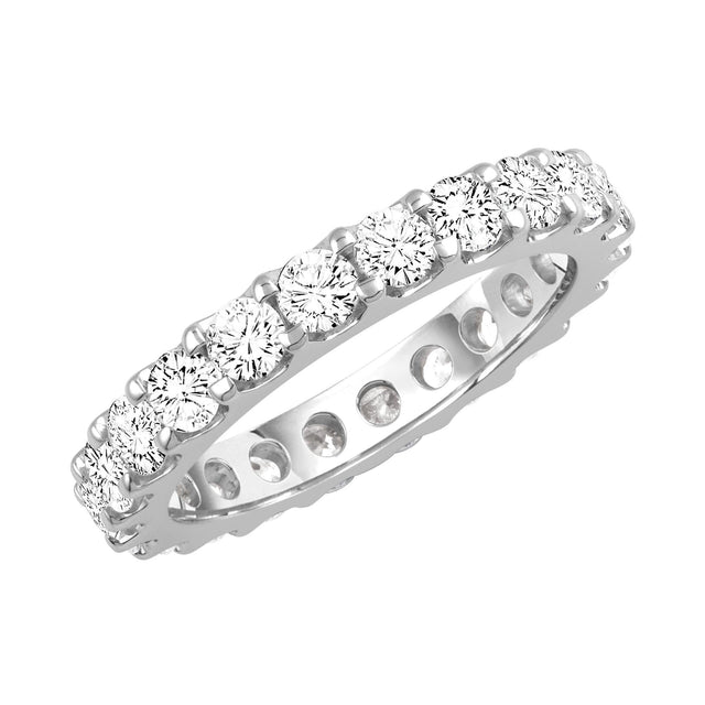 Platinum Prong Set Round Diamond Eternity Band 2ctw