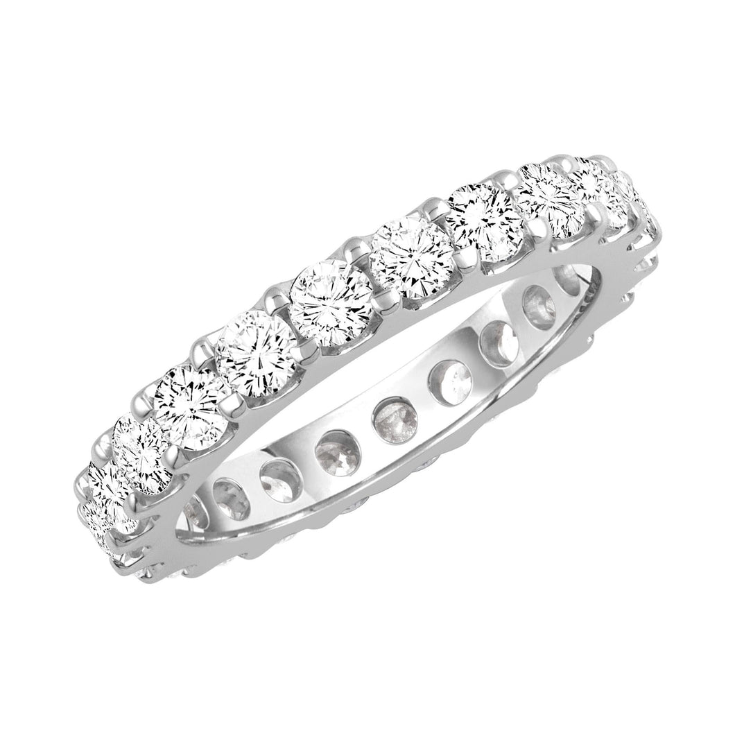 Platinum Prong Set Round Diamond Eternity Band 2ctw