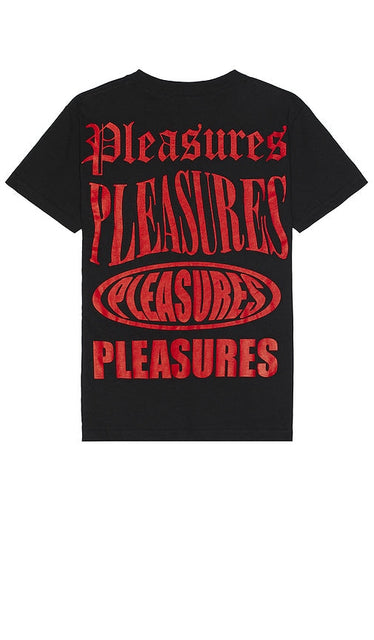 Pleasures Stack T-Shirt in Black - T-shirt Pleasures Stack en noir - Pleasures Stack 黑色 T 恤 - Pleasures Stack T-Shirt in Schwarz - Pleasures 스택 티셔츠블랙 색상 - T-shirt Pleasures Stack in nero