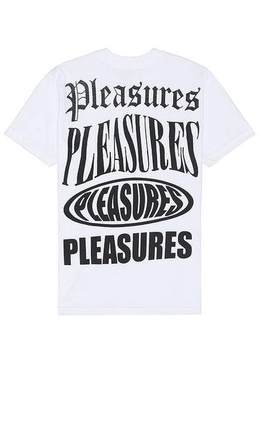 Pleasures Stack T-Shirt in White - T-shirt Pleasures Stack en blanc - Pleasures Stack 白色 T 恤 - Pleasures Stack T-Shirt in Weiß - Pleasures 스택 티셔츠화이트 색상 - T-shirt Pleasures Stack in bianco