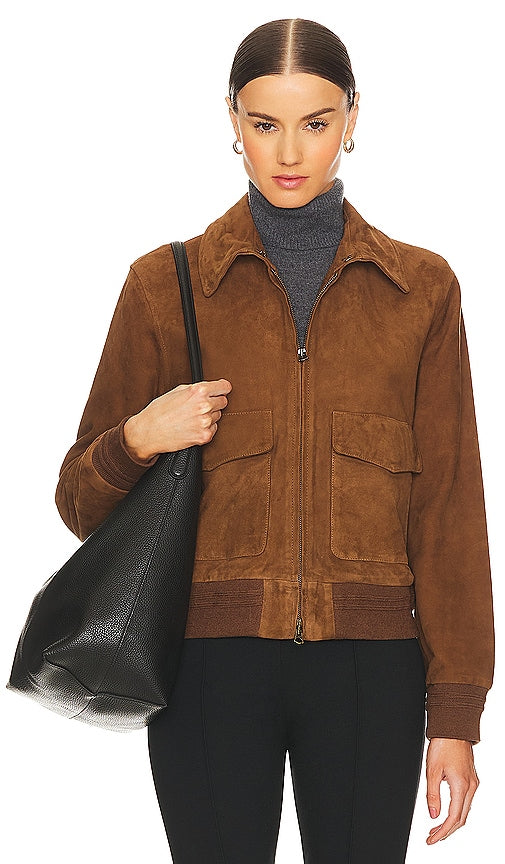 Polo Ralph Lauren Amelia Bomber Jacket in Brown