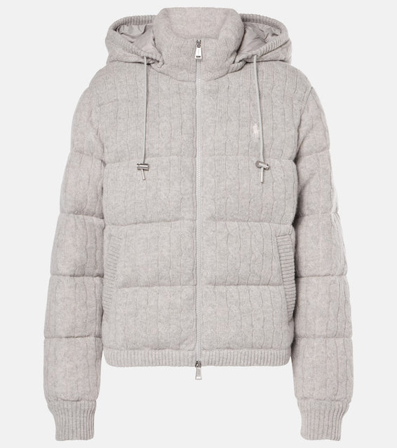 Polo Ralph Lauren Cable-knit wool and cashmere down jacket