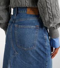 Polo Ralph Lauren Deconstructed denim midi skirt