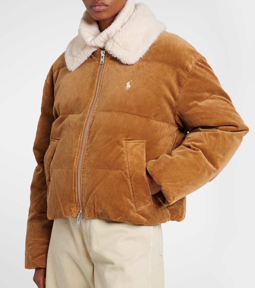 Polo Ralph Lauren Faux fur-trimmed corduroy down jacket