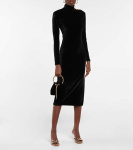 Polo Ralph Lauren Mockneck velvet midi dress