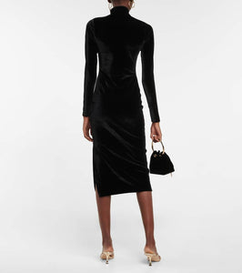 Polo Ralph Lauren Mockneck velvet midi dress