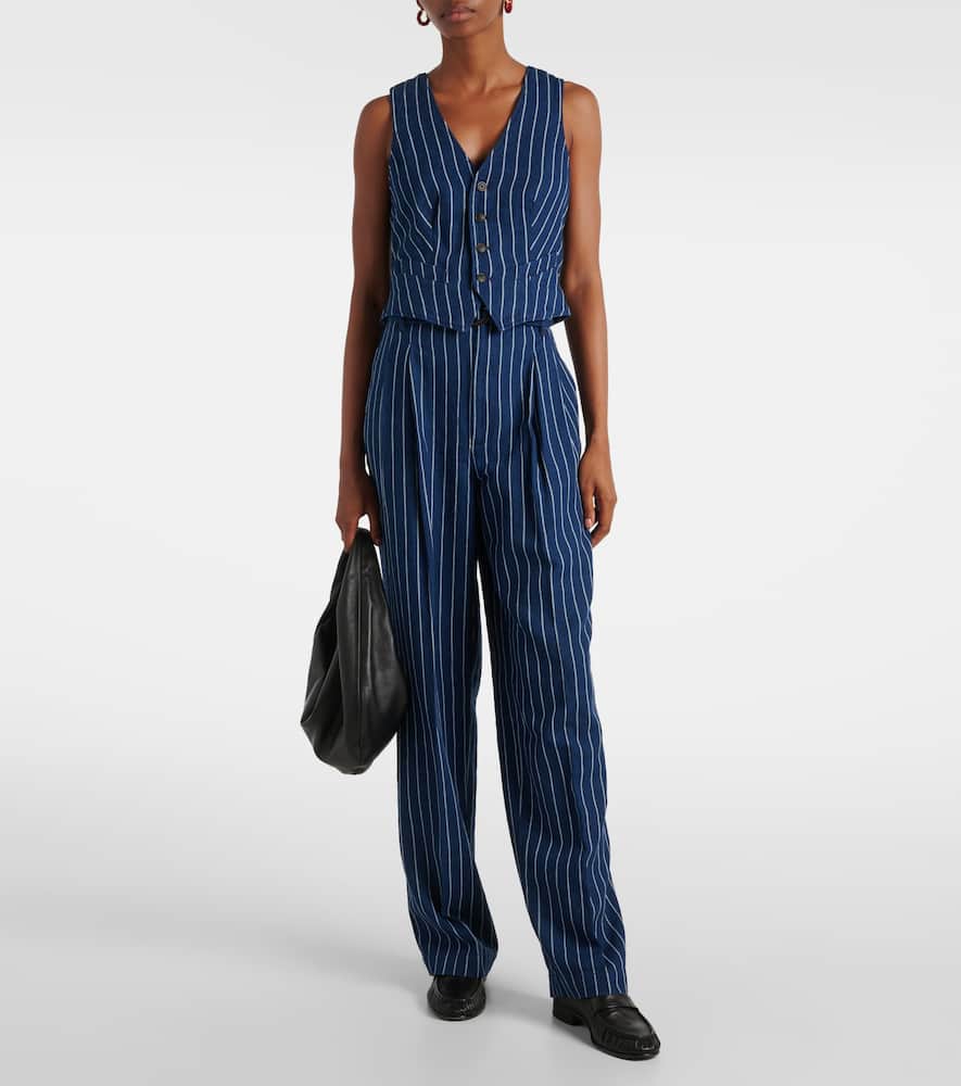 Polo Ralph Lauren Pinstriped linen and cotton vest