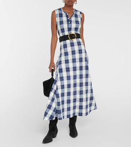 Polo Ralph Lauren Plaid cotton jersey maxi dress
