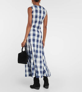 Polo Ralph Lauren Plaid cotton jersey maxi dress