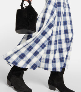 Polo Ralph Lauren Plaid cotton jersey maxi dress