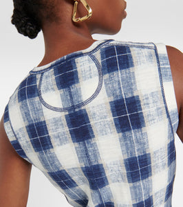 Polo Ralph Lauren Plaid cotton jersey maxi dress