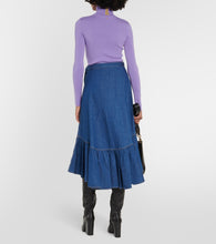 Polo Ralph Lauren Ruffled cotton chambray wrap skirt