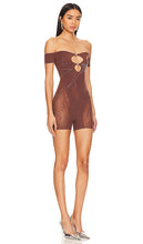 Poster Girl Vanderwoodsen Hotfix Playsuit in Brown