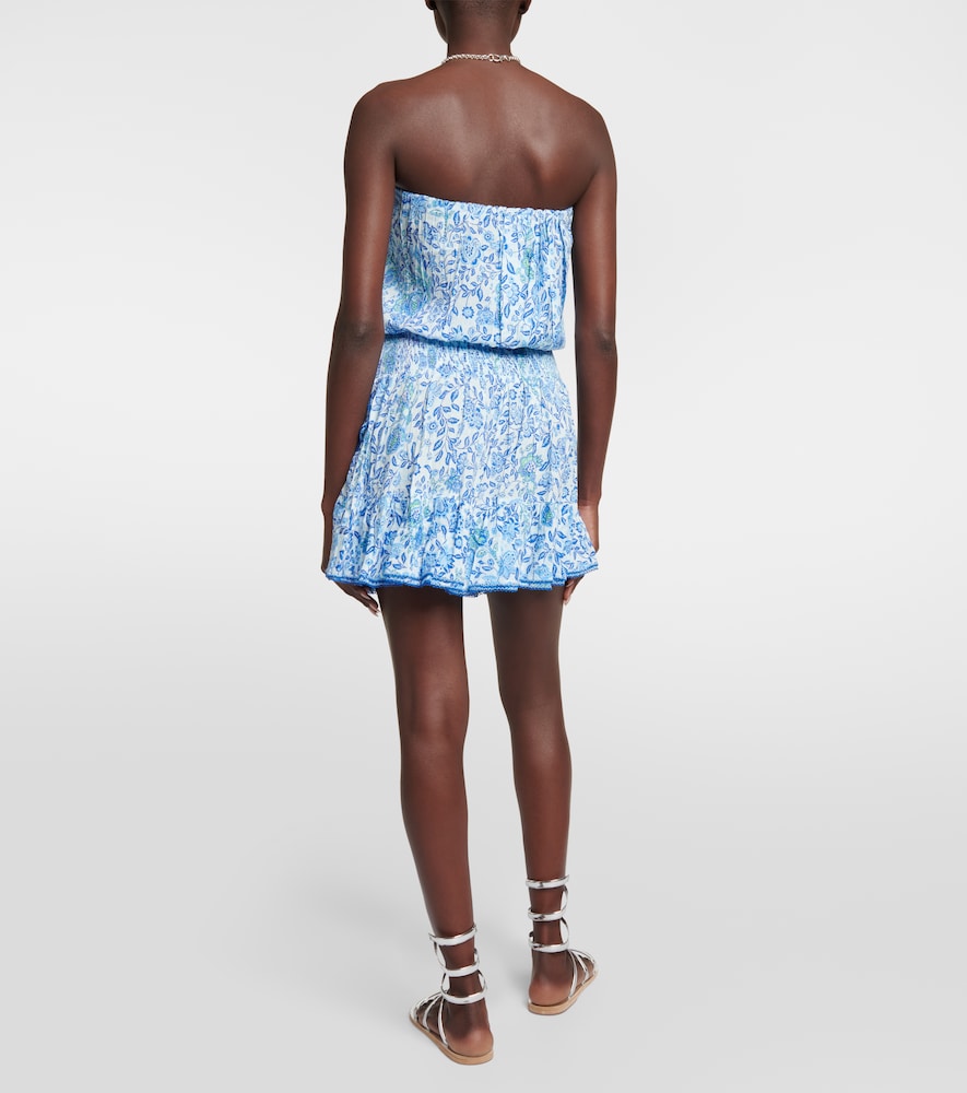 Poupette St Barth Ambra floral bandeau minidress