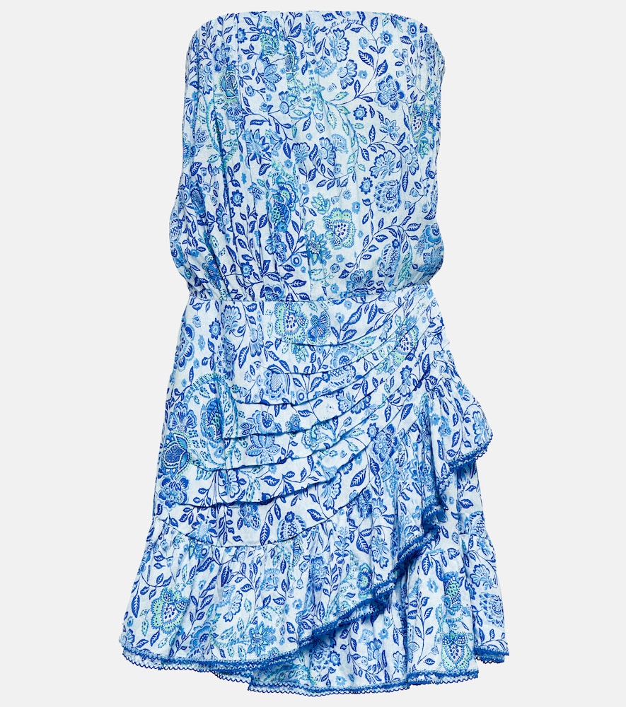 Poupette St Barth Ambra floral bandeau minidress. Poupette St Barth Ambra 花卉抹胸式迷你连衣裙