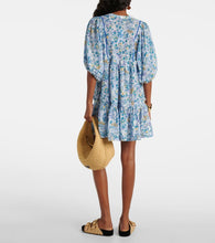 Poupette St Barth Aria floral gathered cotton minidress
