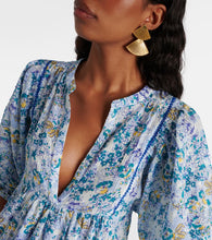 Poupette St Barth Aria floral gathered cotton minidress