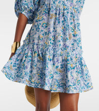 Poupette St Barth Aria floral gathered cotton minidress