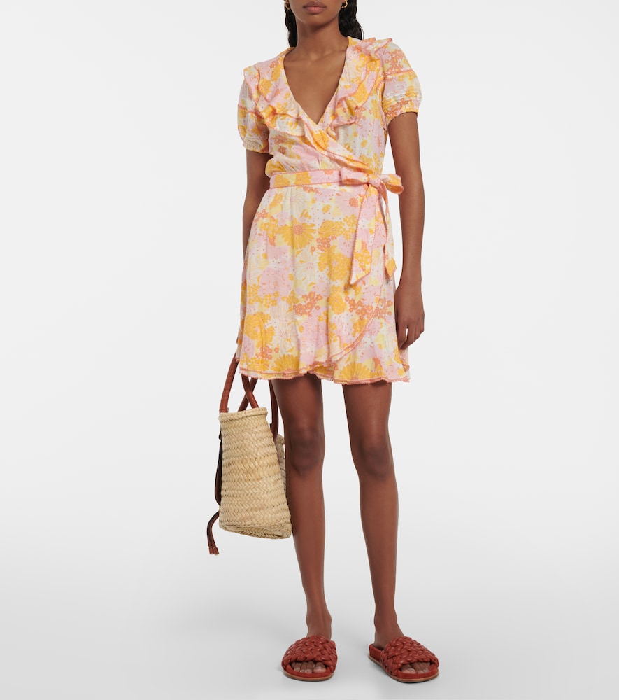 Poupette St Barth Aude floral wrap minidress