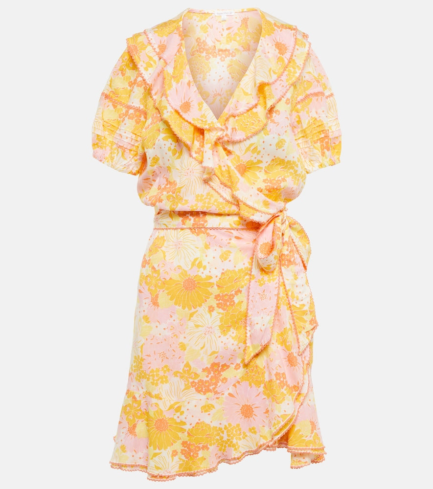 Poupette St Barth Aude floral wrap minidress. Poupette St Barth Aude 花卉裹身迷你连衣裙