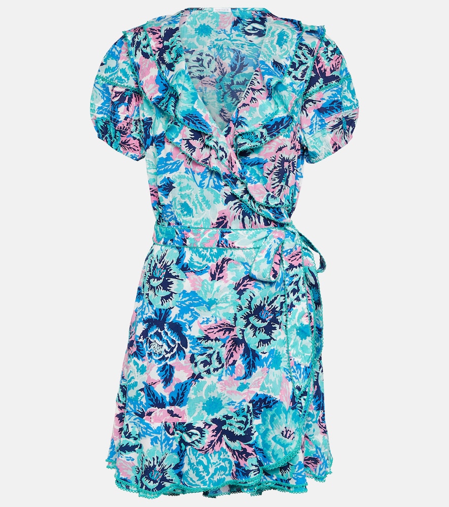 Poupette St Barth Aude printed wrap minidress. Poupette St Barth Aude 印花裹身迷你连衣裙