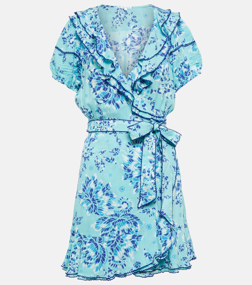 Poupette St Barth Aude printed wrap minidress. Poupette St Barth Aude 印花裹身迷你连衣裙