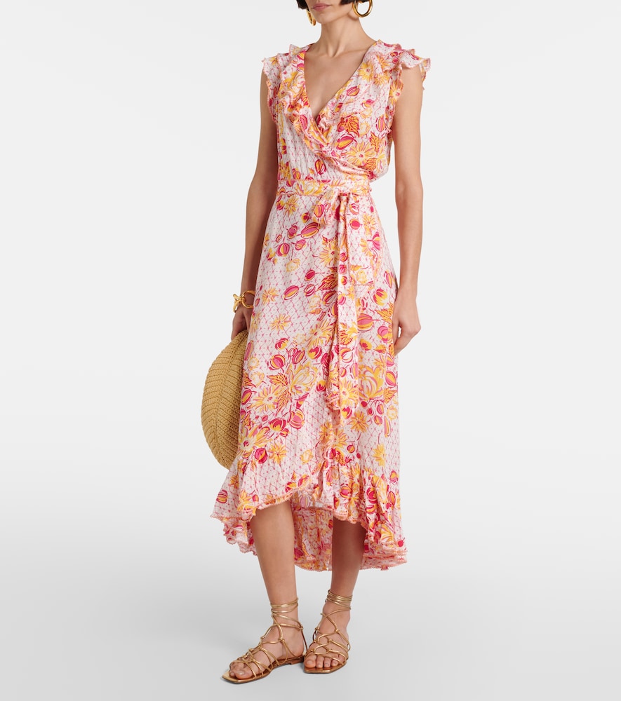 Poupette St Barth Aude ruffled floral wrap dress