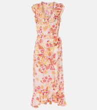 Poupette St Barth Aude ruffled floral wrap dress