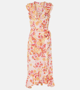Poupette St Barth Aude ruffled floral wrap dress