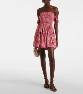 Poupette St Barth Aurora floral ruffled minidress
