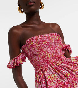 Poupette St Barth Aurora floral ruffled minidress