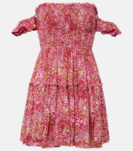 Poupette St Barth Aurora floral ruffled minidress