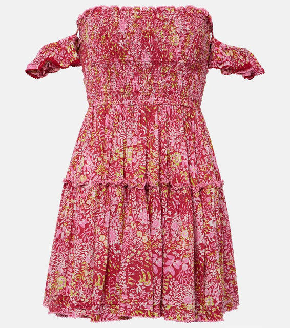 Poupette St Barth Aurora floral ruffled minidress