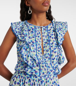 Poupette St Barth Bambi printed ruffled minidress