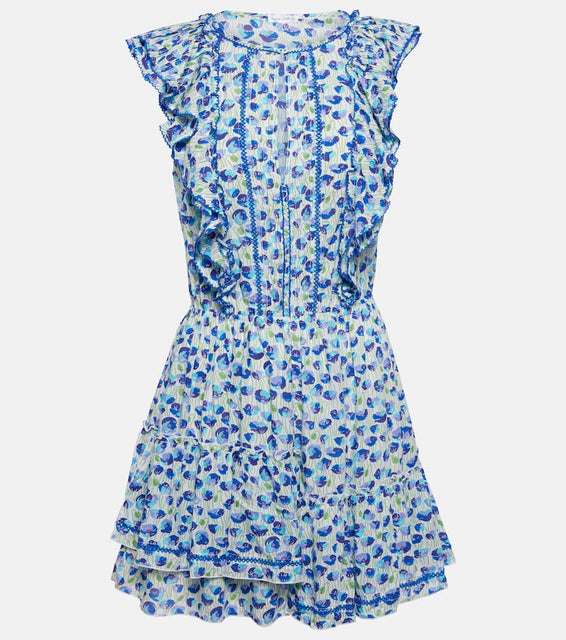 Poupette St Barth Bambi printed ruffled minidress