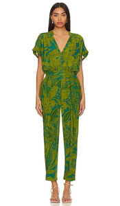 Poupette St Barth Becky Long Jumpsuit in Green - Poupette St Barth Combinaison longue Becky en vert - Poupette St Barth Becky 绿色长连身裤 - Langer Becky-Overall von Poupette St Barth in Grün - Poupette St Barth Becky 롱 점프수트 - Tuta lunga Poupette St Barth Becky in verde