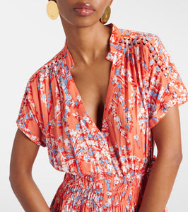 Poupette St Barth Becky printed midi dress