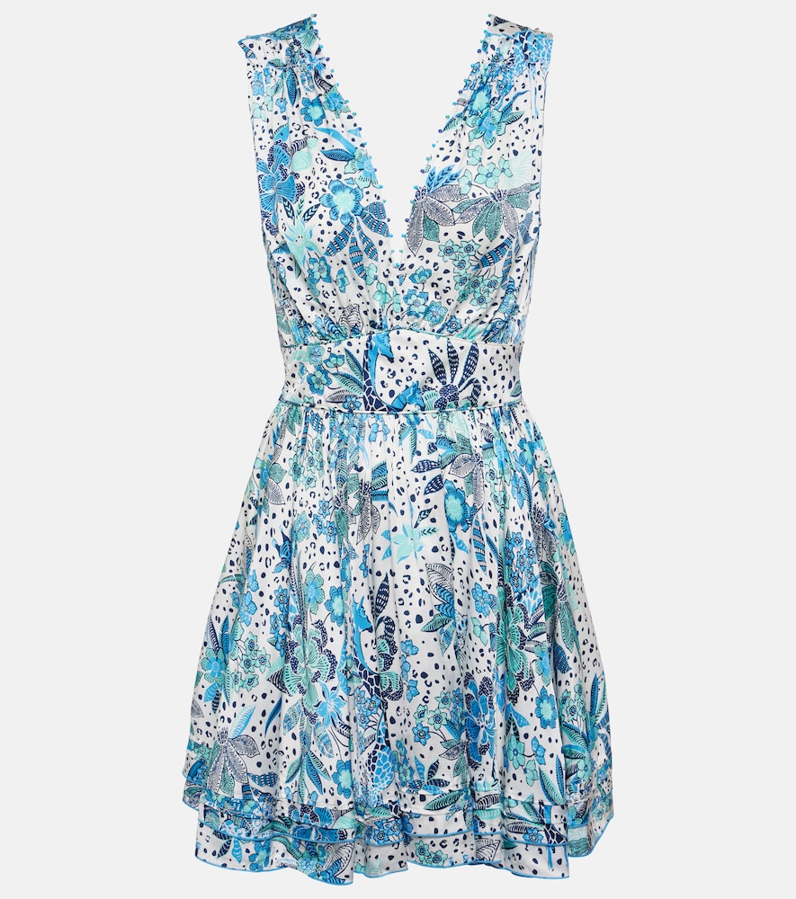 Poupette St Barth Bessie floral pleated minidress. Poupette St Barth Bessie 花卉褶皱迷你连衣裙