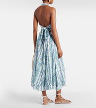 Poupette St Barth Beth floral halterneck cotton midi dress