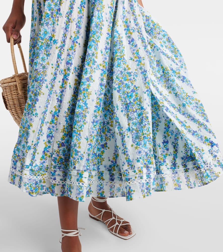 Poupette St Barth Beth floral halterneck cotton midi dress