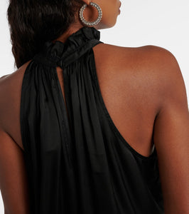 Poupette St Barth Bianca halterneck satin minidress