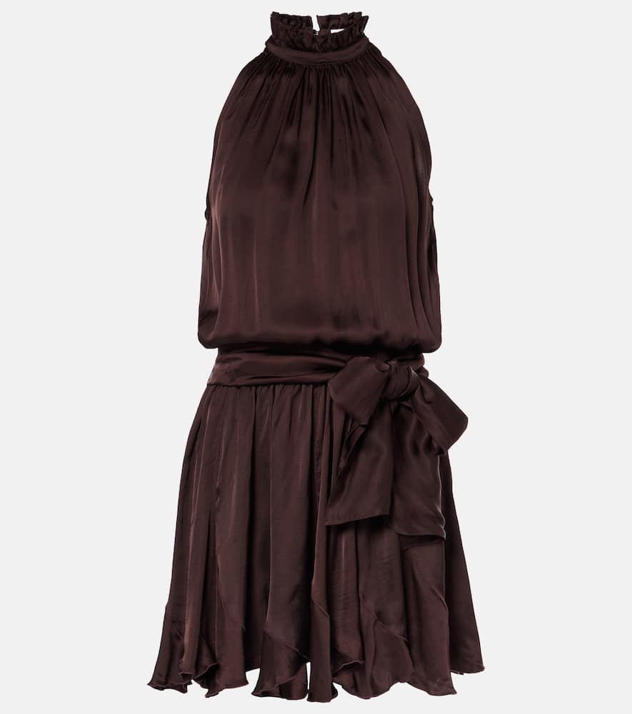 Poupette St Barth Bianca halterneck satin minidress