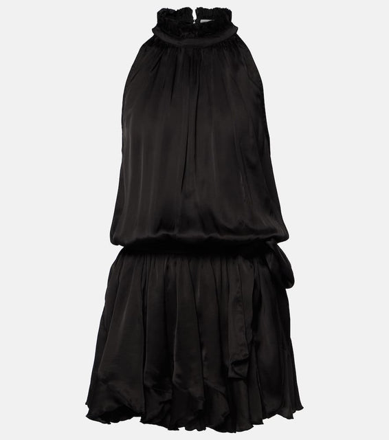 Poupette St Barth Bianca halterneck satin minidress