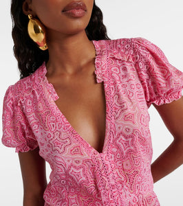 Poupette St Barth Bibi printed tiered minidress