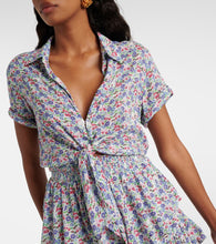 Poupette St Barth Branda floral tiered shirt dress